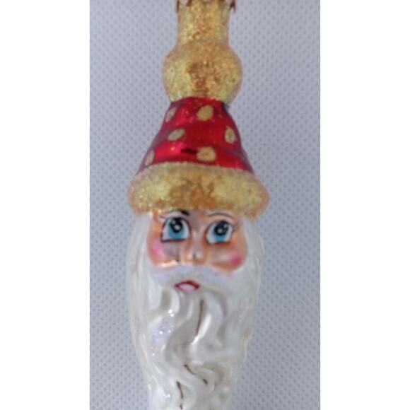 Christopher Radko Santa Head 2 Face Icicle Long Beard Christmas Ornament - Picture 6 of 16